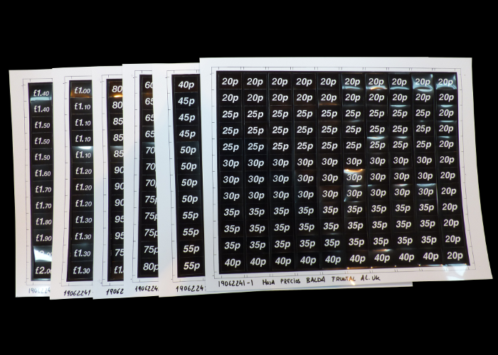 Snack Machine Tray Labels / MPN - 19062241 