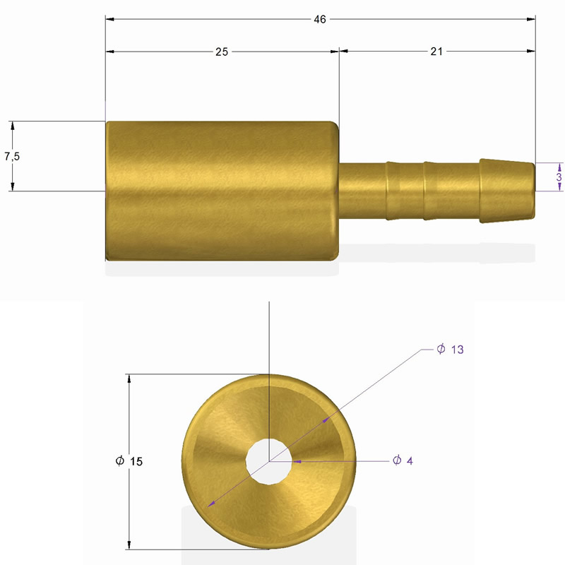 Fitting Brass 15mm/ 10 mm